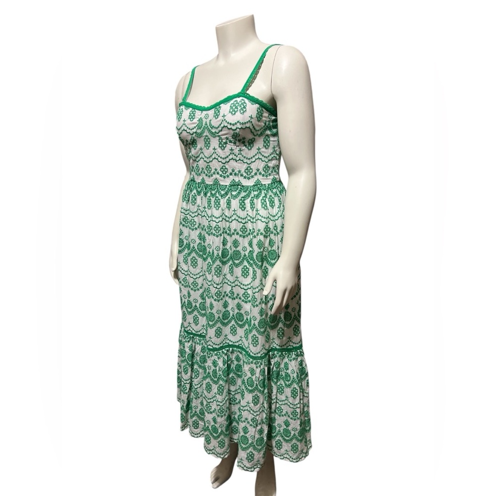 NWT Adrianna Papell Size 8 Eyelet Midi Dress Sleeveless Cotton - Picture 6 of 12